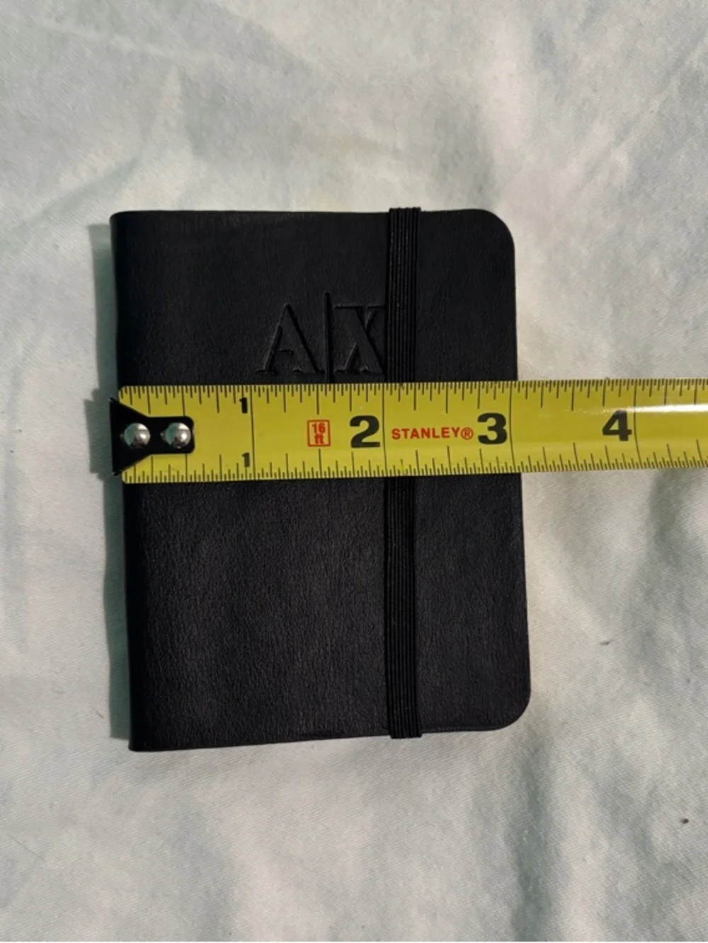 Armani Exchange Black Leather Mini Pocket Notebook